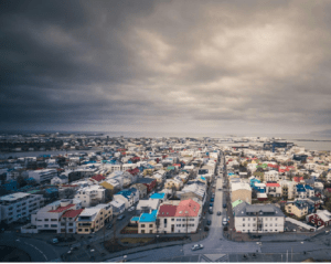 The capital city of Reykjavik,